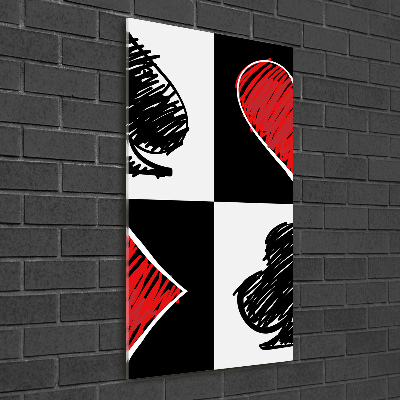 Glasbild vertikales Kartenfarben