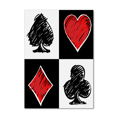 Glasbild vertikales Kartenfarben