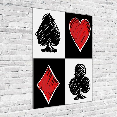 Glasbild vertikales Kartenfarben