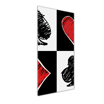 Glasbild vertikales Kartenfarben