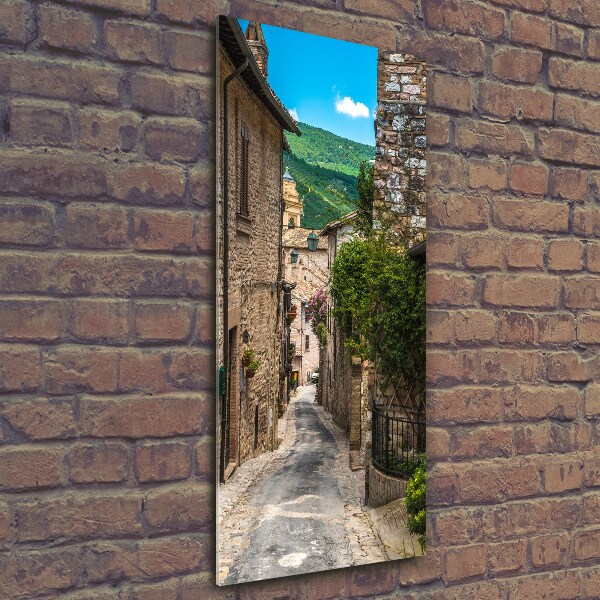 Glasbild vertikales Eine charmante Straße