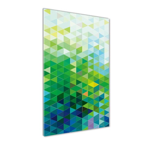 Glasbild vertikales Abstrakte Dreiecke