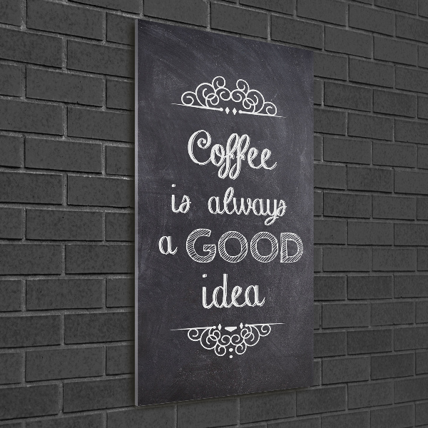 Glasbild vertikales Kaffeecollage