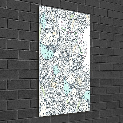 Bild aus glas vertikales Blumenmuster