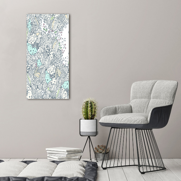 Bild aus glas vertikales Blumenmuster