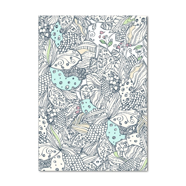 Bild aus glas vertikales Blumenmuster