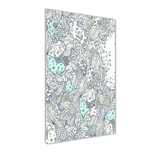 Bild aus glas vertikales Blumenmuster