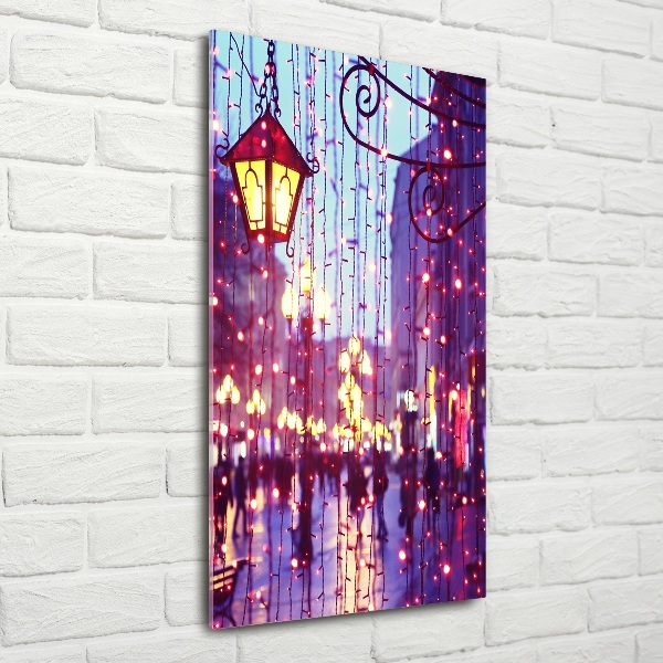 Glasbild vertikales Lichter in der Stadt