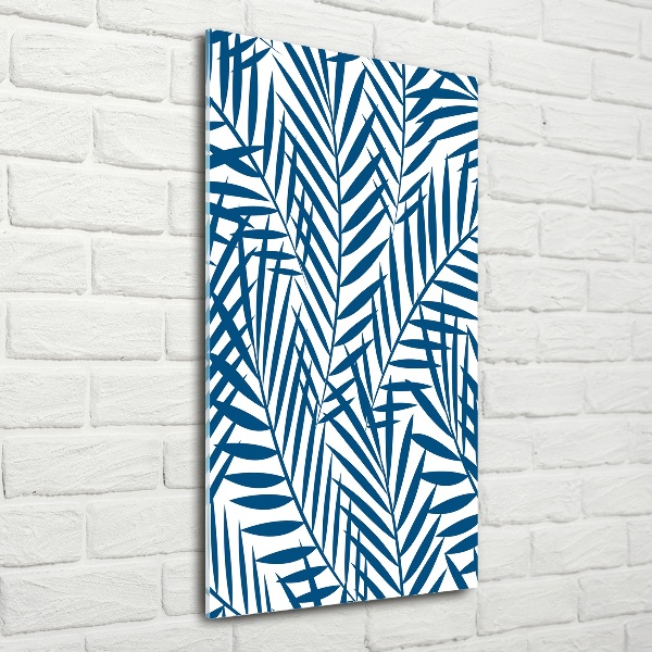 Glasbild vertikales Tropische Blätter