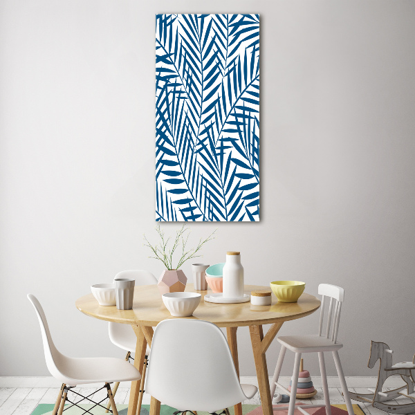 Glasbild vertikales Tropische Blätter