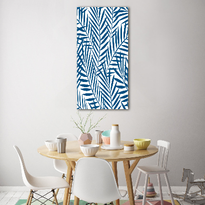 Glasbild vertikales Tropische Blätter