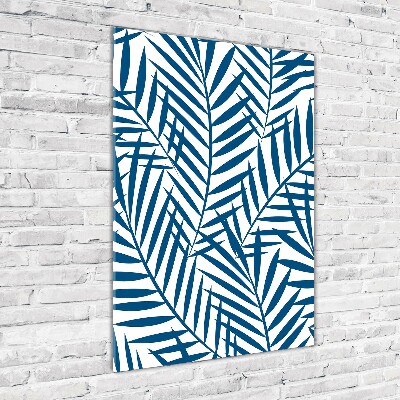 Glasbild vertikales Tropische Blätter