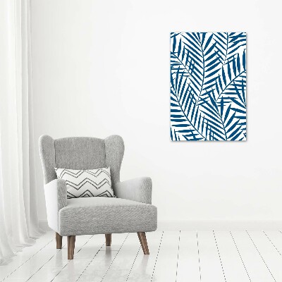 Glasbild vertikales Tropische Blätter