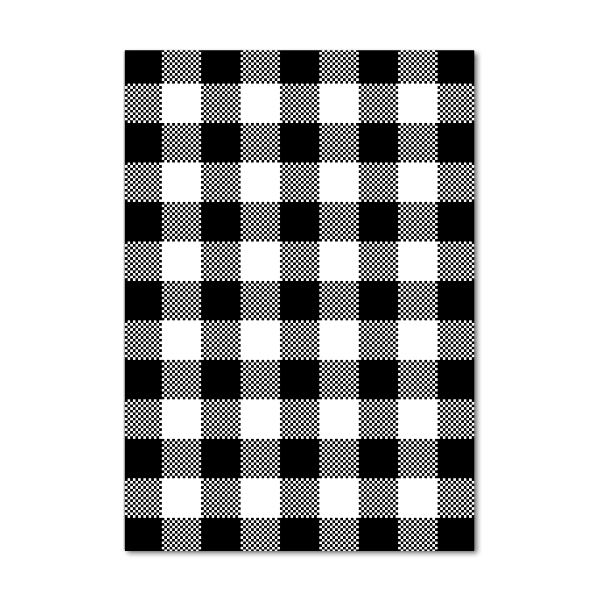 Bild aus glas vertikales Schwarz-weiß kariert