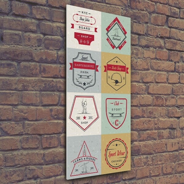Bild aus glas vertikales Skateboard-Schilder