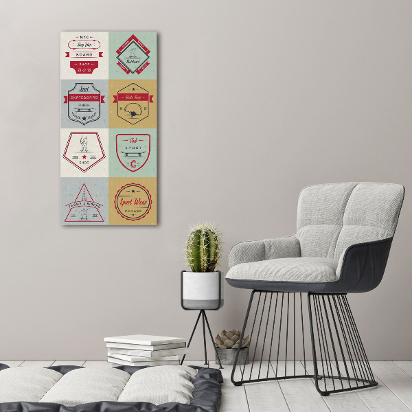 Bild aus glas vertikales Skateboard-Schilder