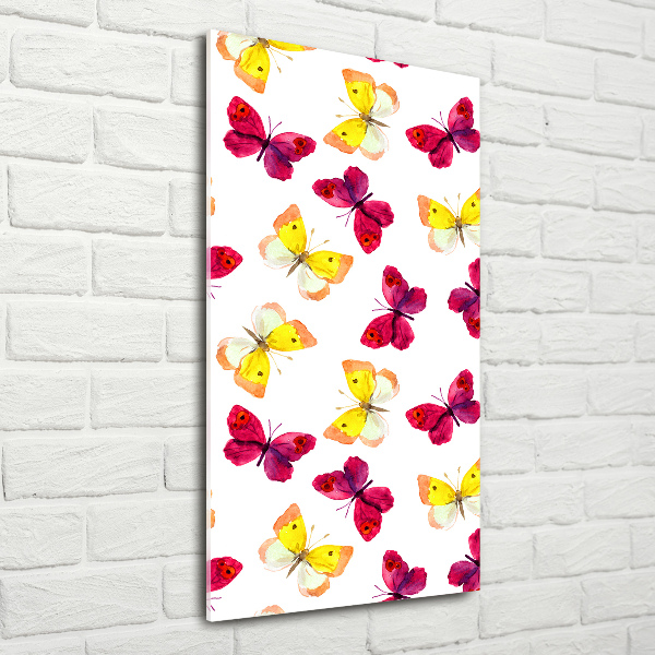 Foto auf glas vertikales Bunte Schmetterlinge