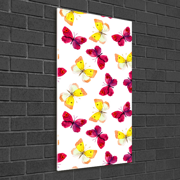 Foto auf glas vertikales Bunte Schmetterlinge