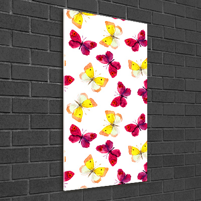 Foto auf glas vertikales Bunte Schmetterlinge