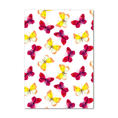 Foto auf glas vertikales Bunte Schmetterlinge