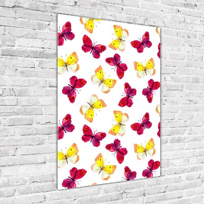 Foto auf glas vertikales Bunte Schmetterlinge
