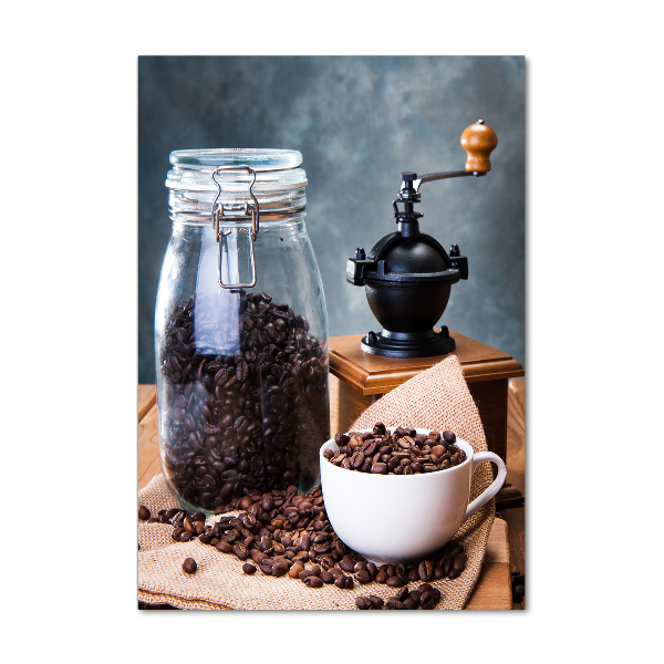 Bild aus glas vertikales Kaffeemühle