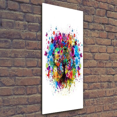 Foto auf glas vertikales Abstrakter Baum