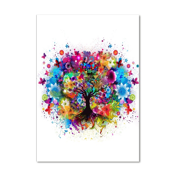 Foto auf glas vertikales Abstrakter Baum