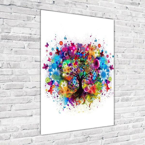 Foto auf glas vertikales Abstrakter Baum