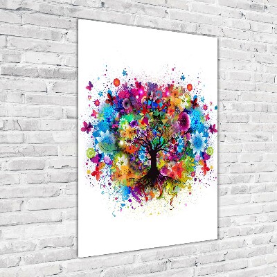 Foto auf glas vertikales Abstrakter Baum