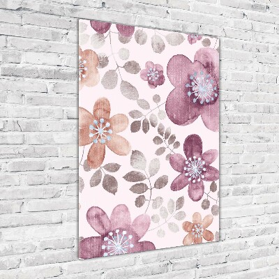 Foto auf glas vertikales Blumenmuster