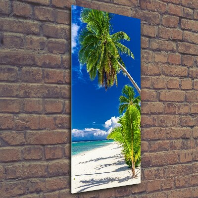Glasbild vertikales Tropischer Strand