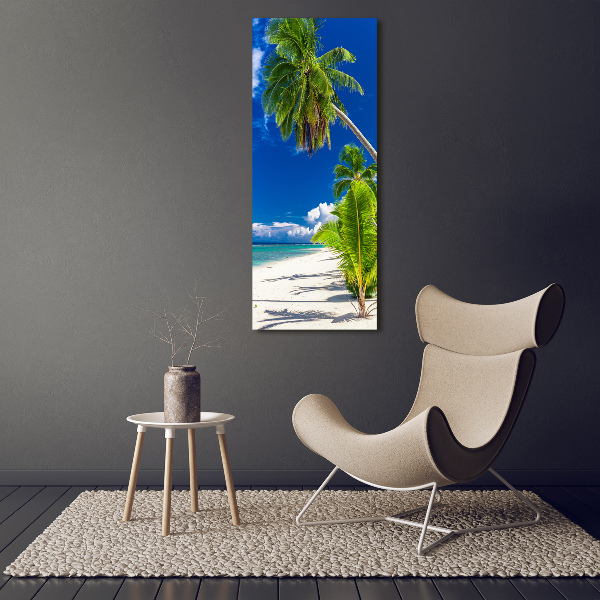 Glasbild vertikales Tropischer Strand