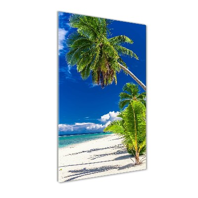 Glasbild vertikales Tropischer Strand