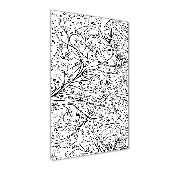 Glasbild vertikales Zweige