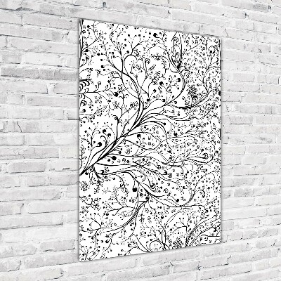 Glasbild vertikales Zweige