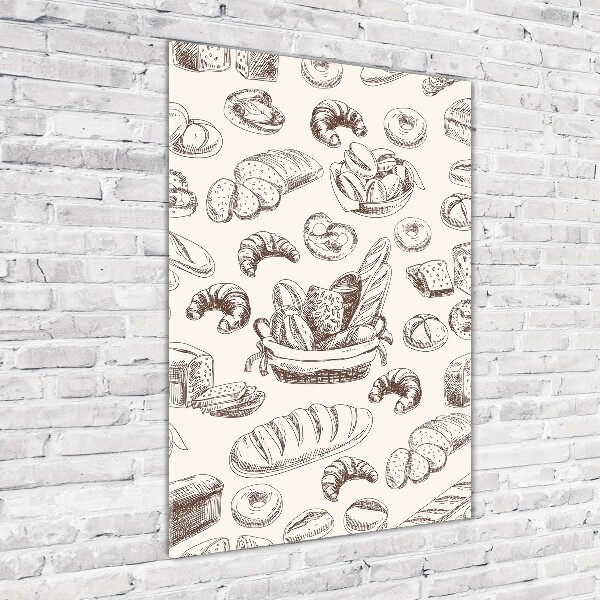 Glasbild vertikales Brot