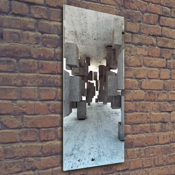 Foto auf glas vertikales Würfel aus Beton