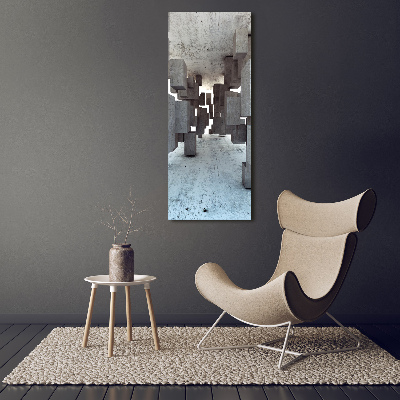 Foto auf glas vertikales Würfel aus Beton