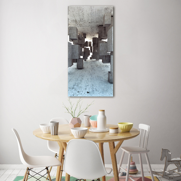 Foto auf glas vertikales Würfel aus Beton