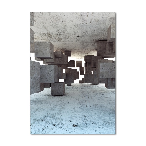 Foto auf glas vertikales Würfel aus Beton