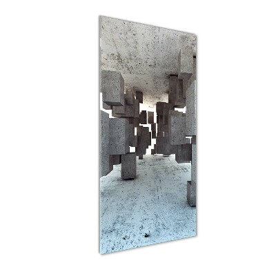 Foto auf glas vertikales Würfel aus Beton