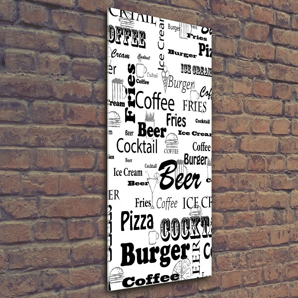 Foto auf glas vertikales Speisekarte