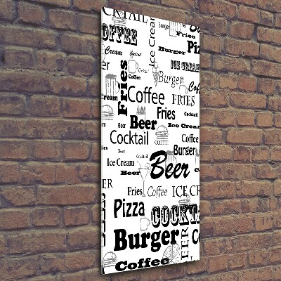 Foto auf glas vertikales Speisekarte