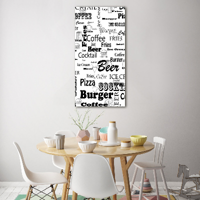 Foto auf glas vertikales Speisekarte