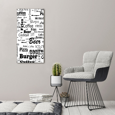 Foto auf glas vertikales Speisekarte