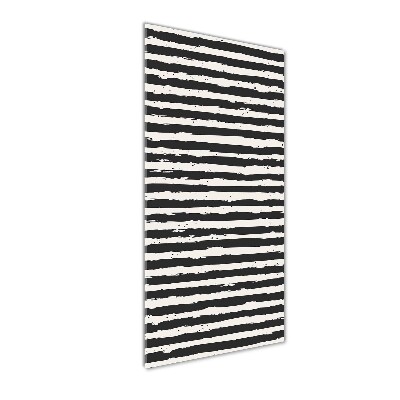 Glasbild vertikales Schwarz-weiße Streifen