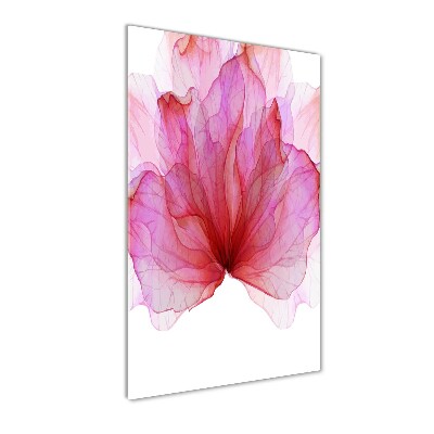 Glasbild vertikales Rosa Blume