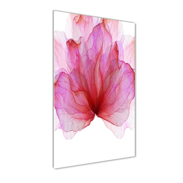 Glasbild vertikales Rosa Blume