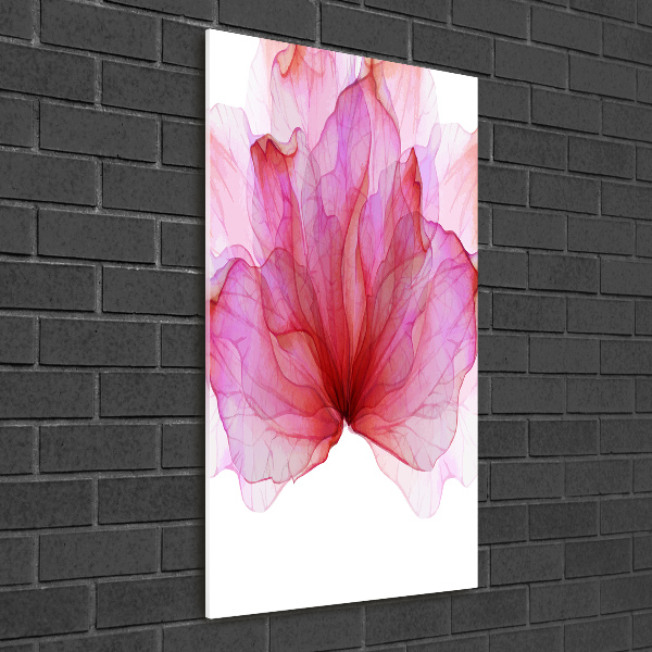 Glasbild vertikales Rosa Blume